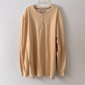 Men's Desert Dunes Organic Cotton Henley Shirt XXL Orange Casual